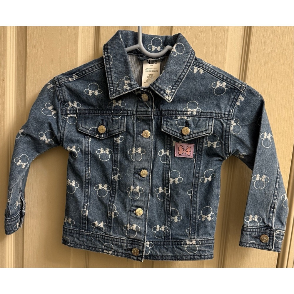 Disney Toddler Minnie Mouse Jean Jacket 4T EUC